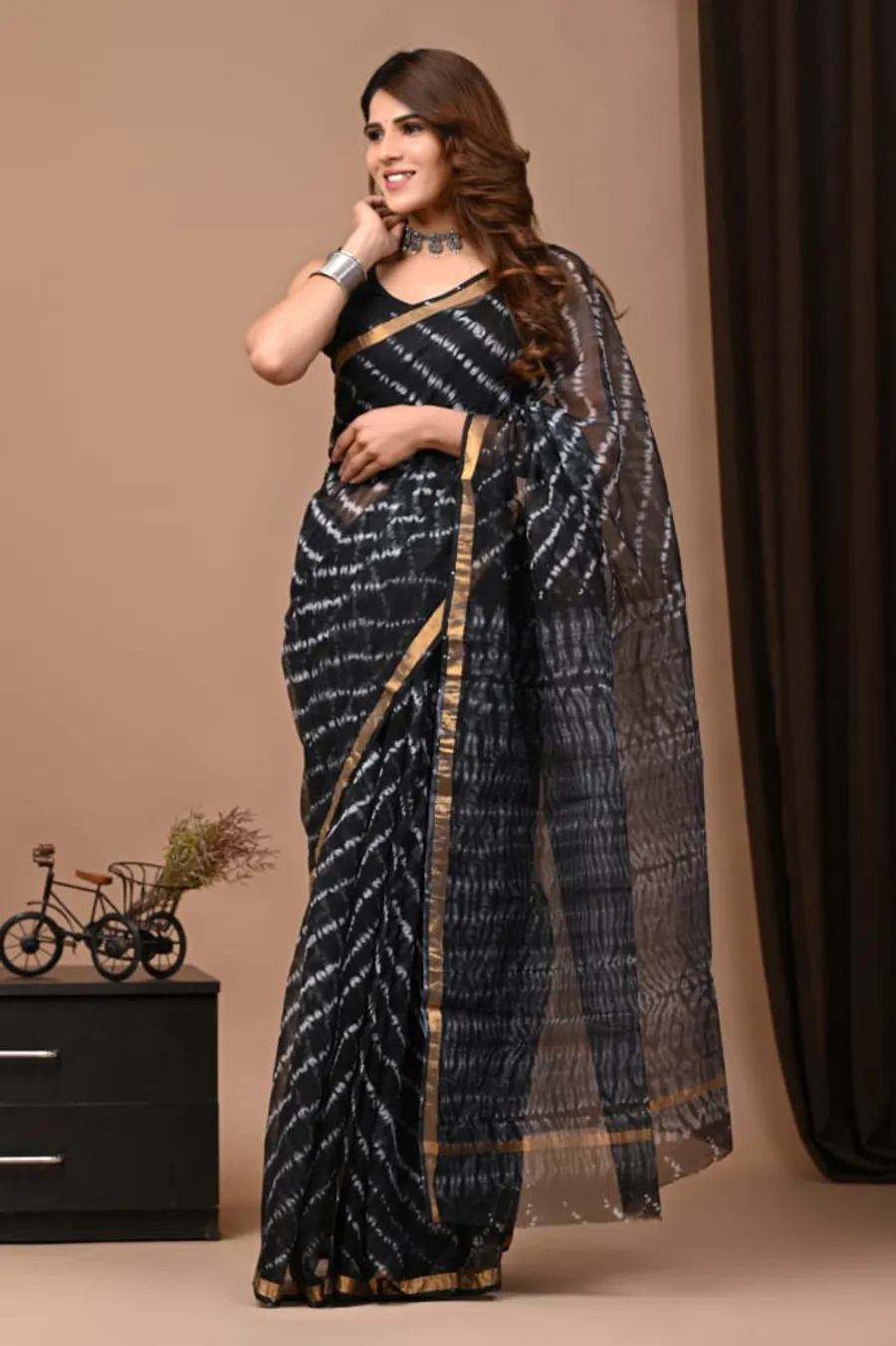 Traditional Handcrafted Bagru Print Kota Saree